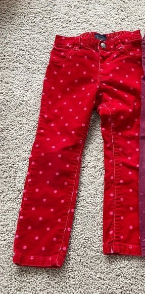 1781813 Red dotted pink jeans 2 years